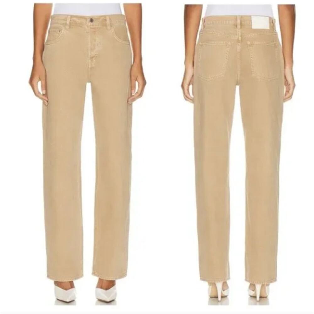 GRLFRND Bella Low Rise Boyfriend Jeans in Sandstone Tan Sz 28 NWT $245 {D38} - Picture 3 of 3